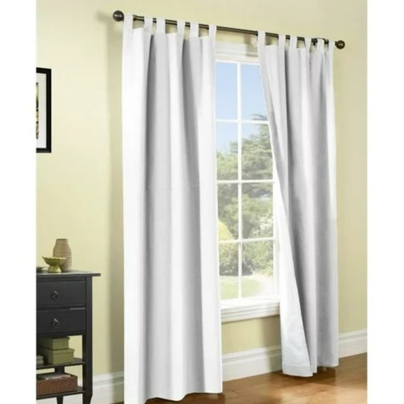 Mainstays White Solid Light Filtering Hook-and-Loop Tab 84" - 2 Panels - Picture 1 of 4